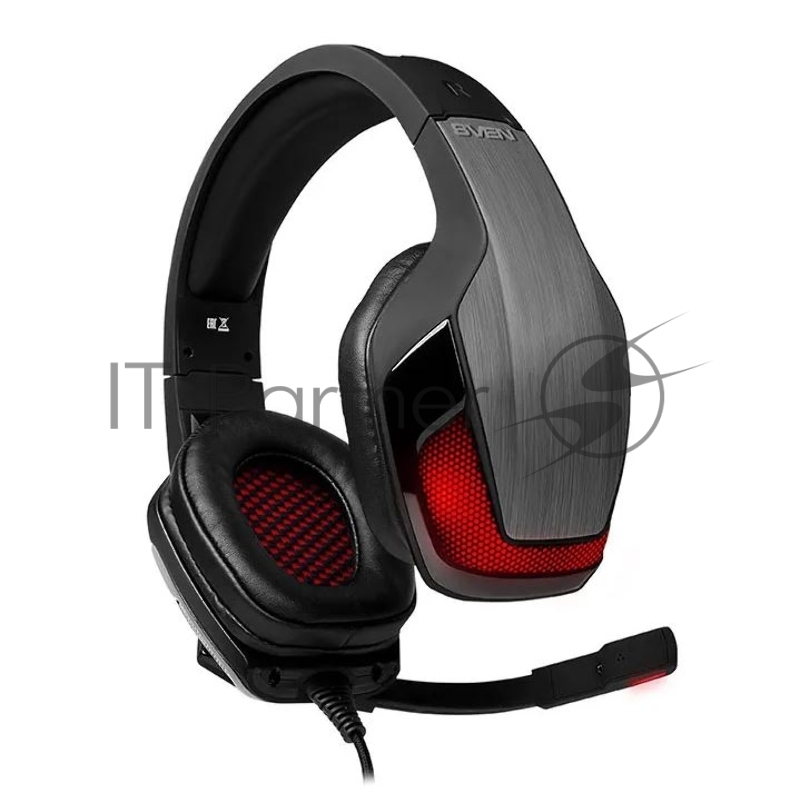 SVEN AP-U995MV Игровые стереонаушники с микрофоном черный-красный (USB, LED, 7.1, 50 мм)