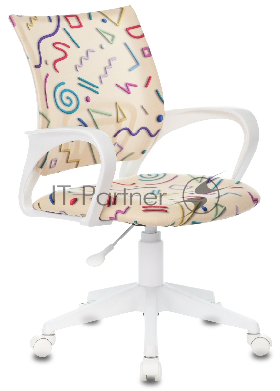 Кресло детское Бюрократ KD-W4 песочный Sticks 02 крестовина пластик белый пластик белый