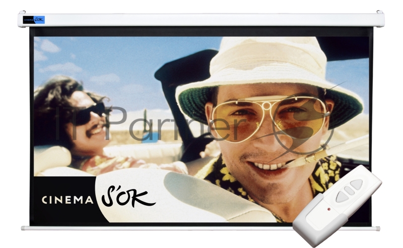 Экран Cinema SOK SCPSM-360x200FG-ED90 16:9 163 Pro настенно-потолочный, моторизованный, 360x200см, фибергласс, белый корпус, экстрадроп 90см