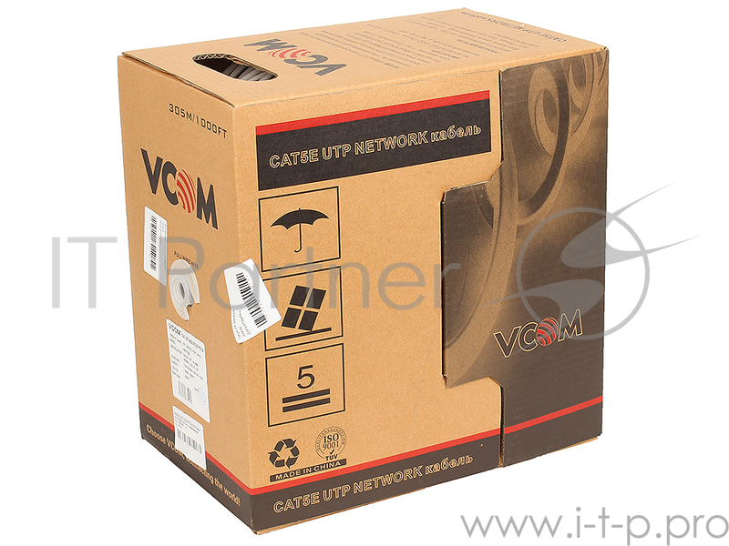 Кабель UTP 5e кат. VCOM VNC1100, 4 пары, однож., 24AWG/0.51мм, CCAW (305м)