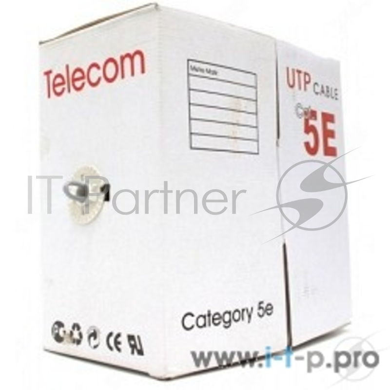 Кабель UTP 5e кат. Telecom UTP4-TC305C5EPRO-CCA-IS, 4 пары, однож., 0.52мм, CCAW (305м)