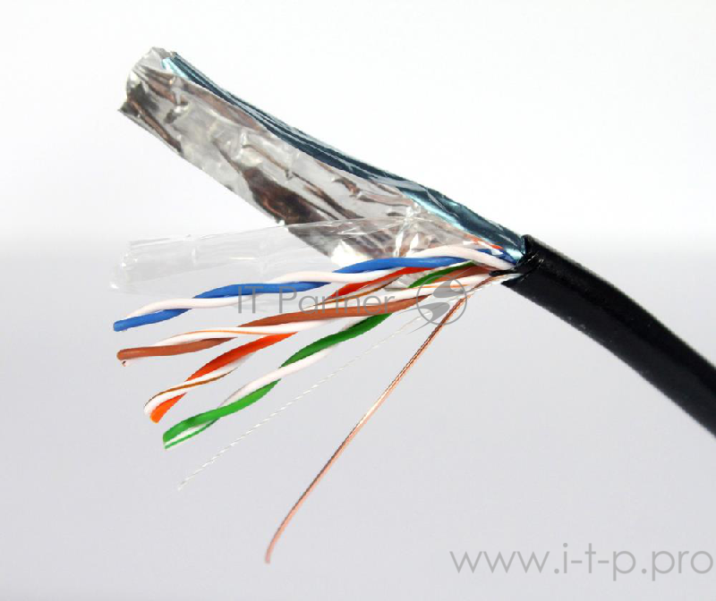 Кабель SFTP 5e кат. Telecom SFTP4-TC1000C5EN-CU-IS, 4 пары, однож., 24AWG/0.51мм, медь (305м)