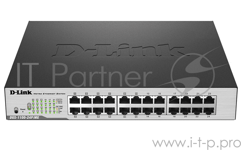Коммутатор 1U 19 RM D-Link DGS-1100-24P/ME/B2A 24 порта 1Гбит/сек., управляемый