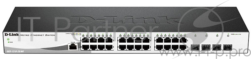 Коммутатор 1U 19 RM D-Link DGS-1210-28/ME/A2A 24 порта 1Гбит/сек. + 4 порта SFP, управляемый