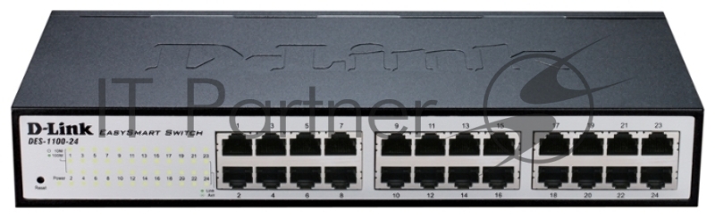 Коммутатор 1U 19 RM D-Link DES-1100-24/A2A 24 порта 100Мбит/сек., управляемый