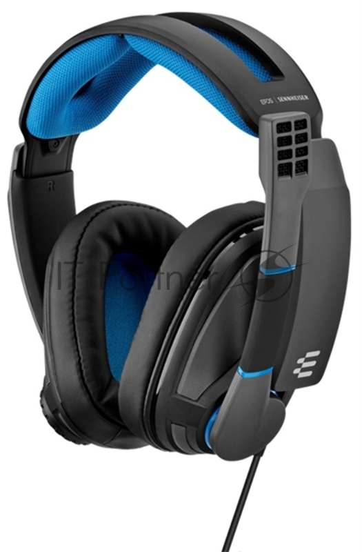 EPOS GSP 300 чёрно-синяя игровая гарнитура (Sennheiser, mini jack 3.5 мм, PC / Soft phone, PS4, Xbox One, Nintendo Switch, Mac OSX, PS5, Xbox Series