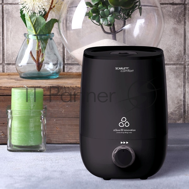 Увлажнитель воздуха Scarlett SC-AH986M24 (черный)Тип: Ультразвуковой Объем, л: 3.8 Управление: Механическое Площадь помещения, м²: 30 Расход воды максимальный, мл/ч: 300 Время работы при полном баке (при среднем расходе 150 мл/ч), ч: 25 Регулировка и