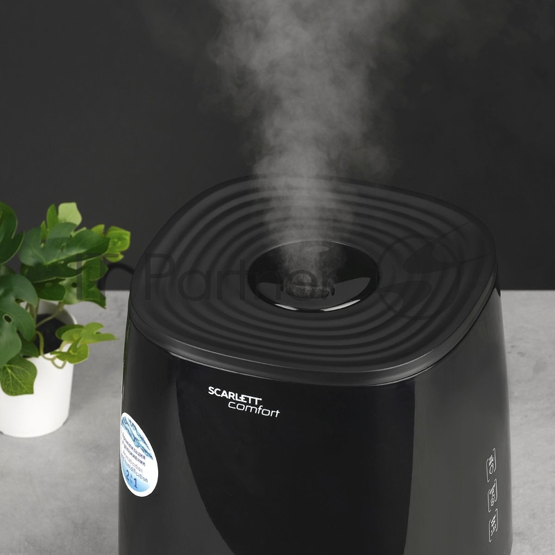 Увлажнитель воздуха Scarlett SC-AH986M24 (черный)Тип: Ультразвуковой Объем, л: 3.8 Управление: Механическое Площадь помещения, м²: 30 Расход воды максимальный, мл/ч: 300 Время работы при полном баке (при среднем расходе 150 мл/ч), ч: 25 Регулировка и