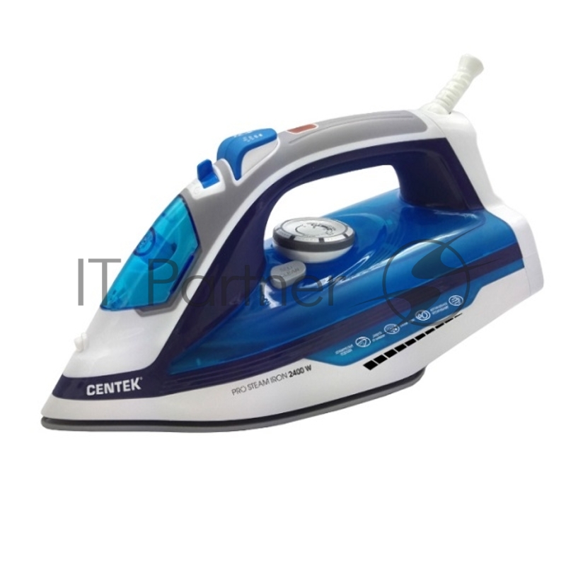 Утюг Centek CT-2350 BLUE (синий) 2400Вт, КЕРАМИЧЕСКАЯ подошва, ВЫСОКАЯ МОЩНОСТЬ, 300 мл