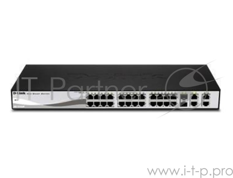 Коммутатор 1U 19 RM D-Link DES-1210-28P/C2A 24 порта 100Мбит/сек. + 2 порта 1Гбит/сек. + 2 порта 1Гбит/сек./SFP, управляемый