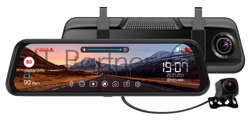 Видеорегистратор TrendVision MR-810 GT черный 1080x1920 1080p 140гр. GPS MSTAR 8336N