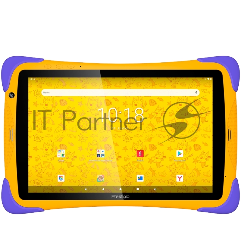 Планшет Prestigio SmartKids UP, 10.1 (1280*800) IPS display, Android 10 (Go edition), up to 1.5GHz Quad Core RK3326 CPU, 1GB + 16GB, BT 4.0, WiFi, 0.3MP front cam + 2.0MP rear cam, USB ype-C, microSD card slot, 6000mAh battery. Color: orange-violet