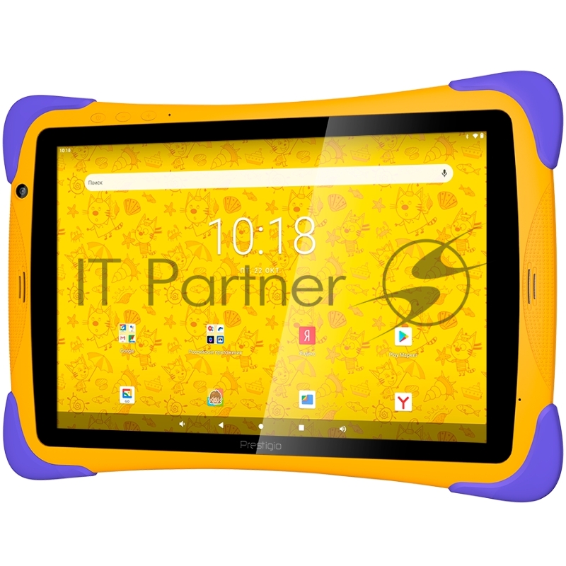 Планшет Prestigio SmartKids UP, 10.1 (1280*800) IPS display, Android 10 (Go edition), up to 1.5GHz Quad Core RK3326 CPU, 1GB + 16GB, BT 4.0, WiFi, 0.3MP front cam + 2.0MP rear cam, USB ype-C, microSD card slot, 6000mAh battery. Color: orange-violet