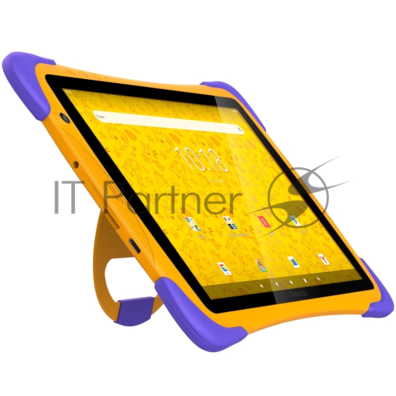 Планшет Prestigio SmartKids UP, 10.1 (1280*800) IPS display, Android 10 (Go edition), up to 1.5GHz Quad Core RK3326 CPU, 1GB + 16GB, BT 4.0, WiFi, 0.3MP front cam + 2.0MP rear cam, USB ype-C, microSD card slot, 6000mAh battery. Color: orange-violet