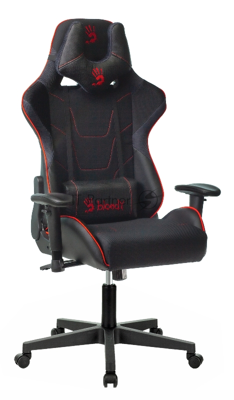 Кресло игровое A4Tech Bloody GC-400, черный/красный, крестовина пластик