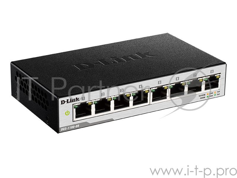 Коммутатор D-Link DGS-1100-08/B1A 8 портов 1Гбит/сек., управляемый