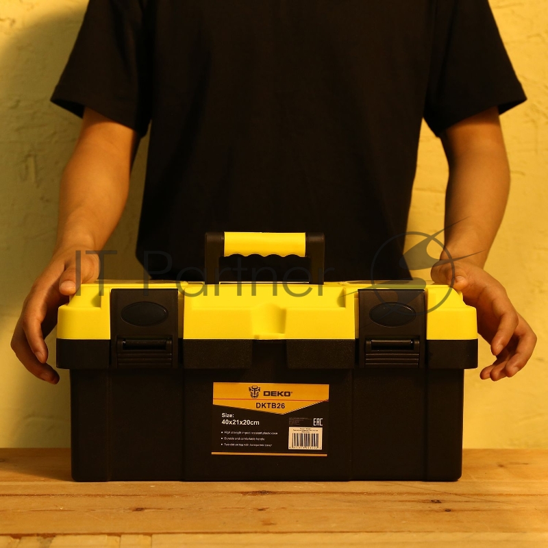 Ящик для инстр. Deko DKTB26 1отд. 6карм. желтый/черный (065-0831)
