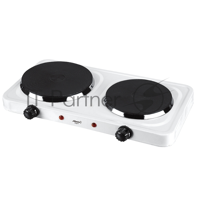 Плитка электрическая ATLANTA ATH-1740 (white) двухконфорочная