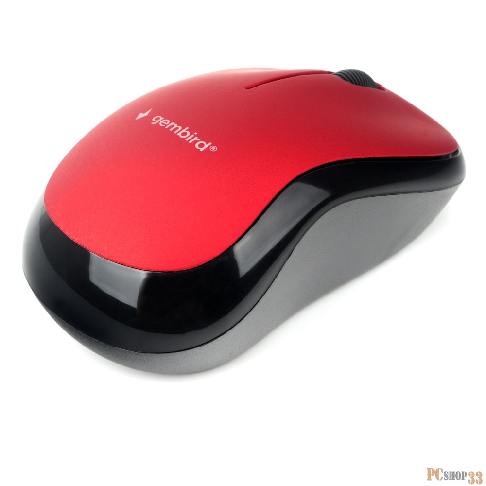 Мышь беспров. Gembird MUSW-270, 2.4ГГц, красный, 3 кнопки,1000DPI