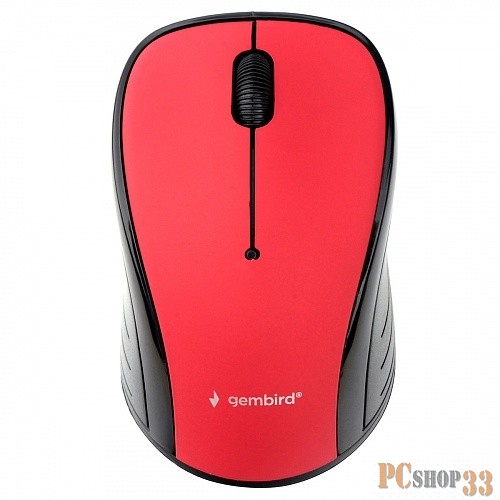 Мышь беспров. Gembird MUSW-290, 2.4ГГц, красный, 3 кнопки,1000DPI