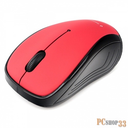 Мышь беспров. Gembird MUSW-290, 2.4ГГц, красный, 3 кнопки,1000DPI