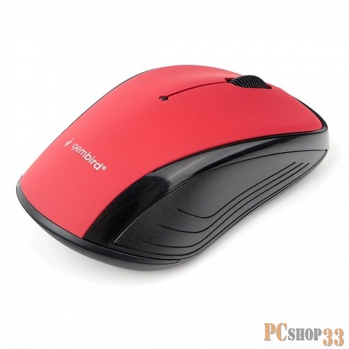 Мышь беспров. Gembird MUSW-290, 2.4ГГц, красный, 3 кнопки,1000DPI