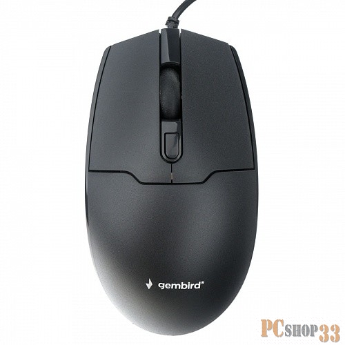 Мышь Gembird MOP-430, USB, черный, 3кн.+колесо-кнопка, 1600DPI, кабель 1.8м