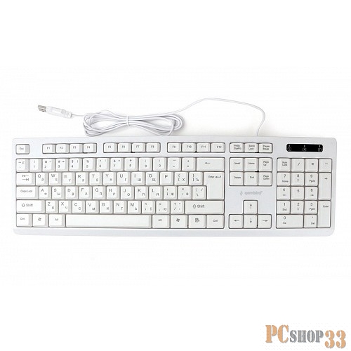 Клавиатура Gembird KB-8355U, USB, бежевый, лазерная гравировка символов, кабель 1,85м