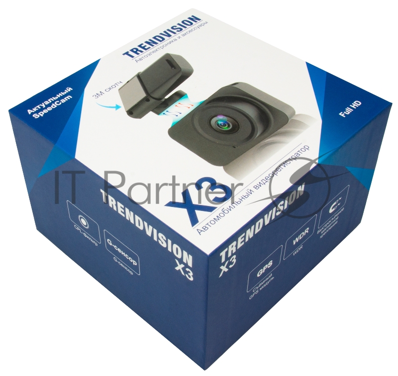 Видеорегистратор TrendVision X3 CPL черный 1080x1920 150гр. GPS NT96672