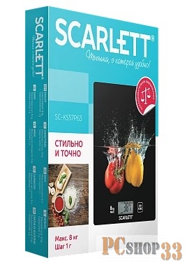 Весы кухонные электронные Scarlett SC-KS57P63 макс.вес:8кг рисунок