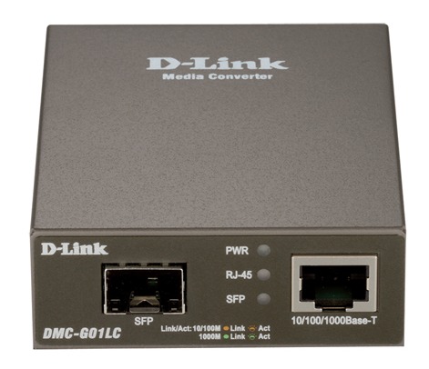 Медиаконвертер D-Link DMC-G01LC/A1A, одномодовый, 1000T-1000X (SFP)