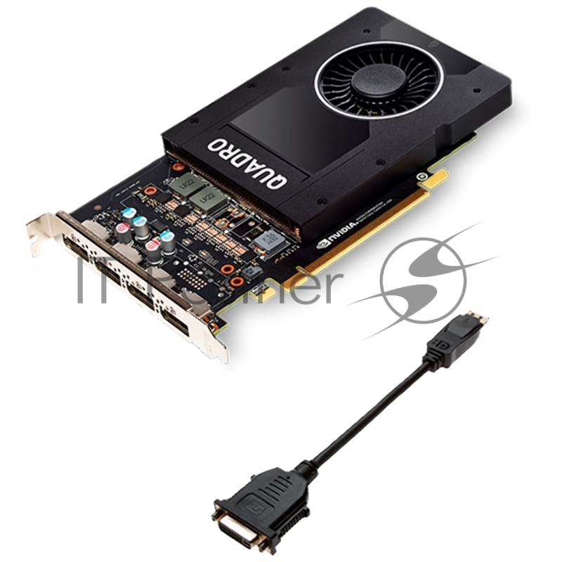 Видеокарта NVIDIA Quadro P2000 (VCQP2000-SB) 5GB GDDR5 160-bit 16nm (HDCP)/DisplayPort*4 to DVI-D (SL) adapter TDP 75W Retail (355777) {10}