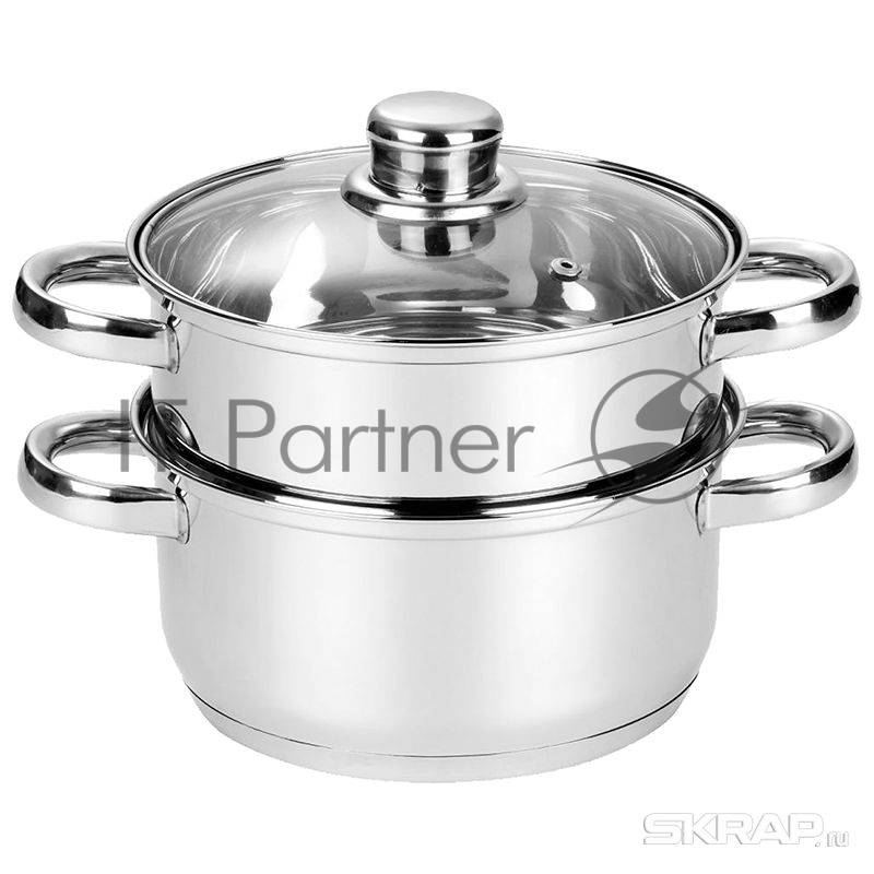 Пароварка MEDIANO 2х-уровневая из нерж стали, объем 2,5 л, индукция/капс дно