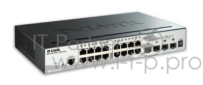 Коммутатор 1U 19 RM D-Link DGS-1510-20/A1A 16 портов 1Гбит/сек. + 2 порта SFP + 2 порта SFP+, управляемый