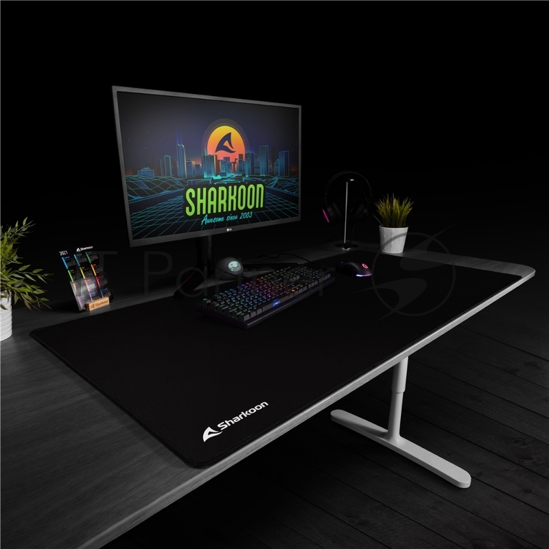 Игровой коврик для мыши чёрный Sharkoon 1337 V2 BIG (1200 x 600 x 2,5 мм, текстиль, резина)