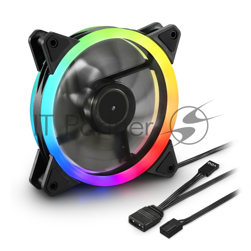 Вентилятор для компьютерного корпуса Sharkoon SHARK Blades (120 мм, 20 х адресных RGB LED, 1200 об/мин, 94.8 м3/ч, 18.2 дБ)