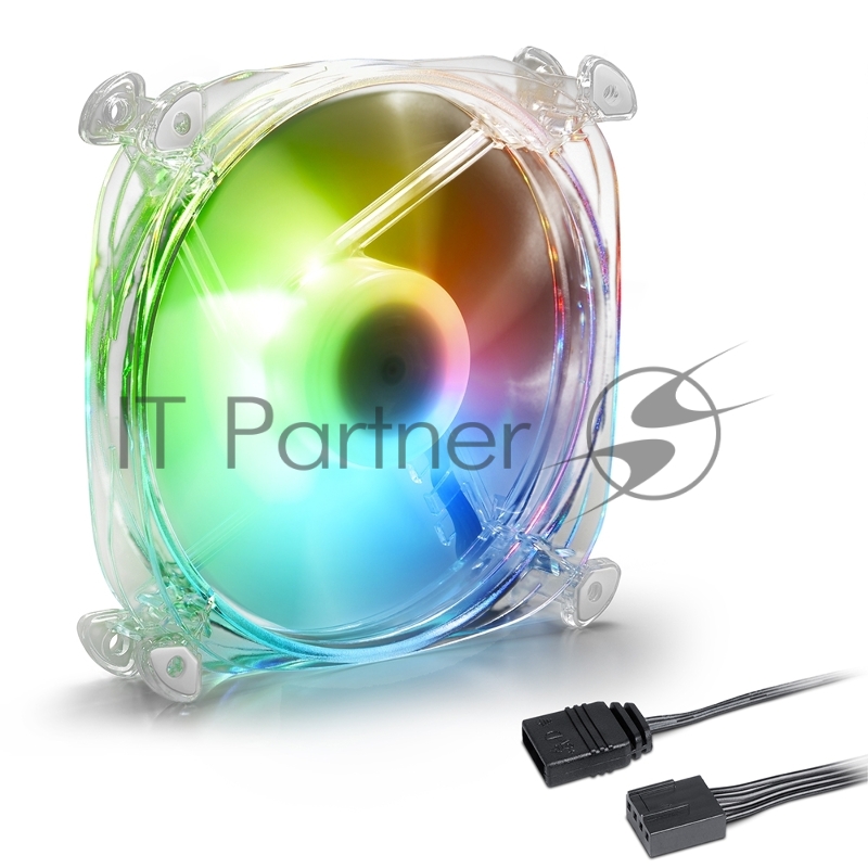 Вентилятор для компьютерного корпуса Sharkoon SHARK Disc PWM (120 мм, 9 х адресных RGB LED, 1400 об/мин, 82.35 м3/ч, 24.8 дБ)