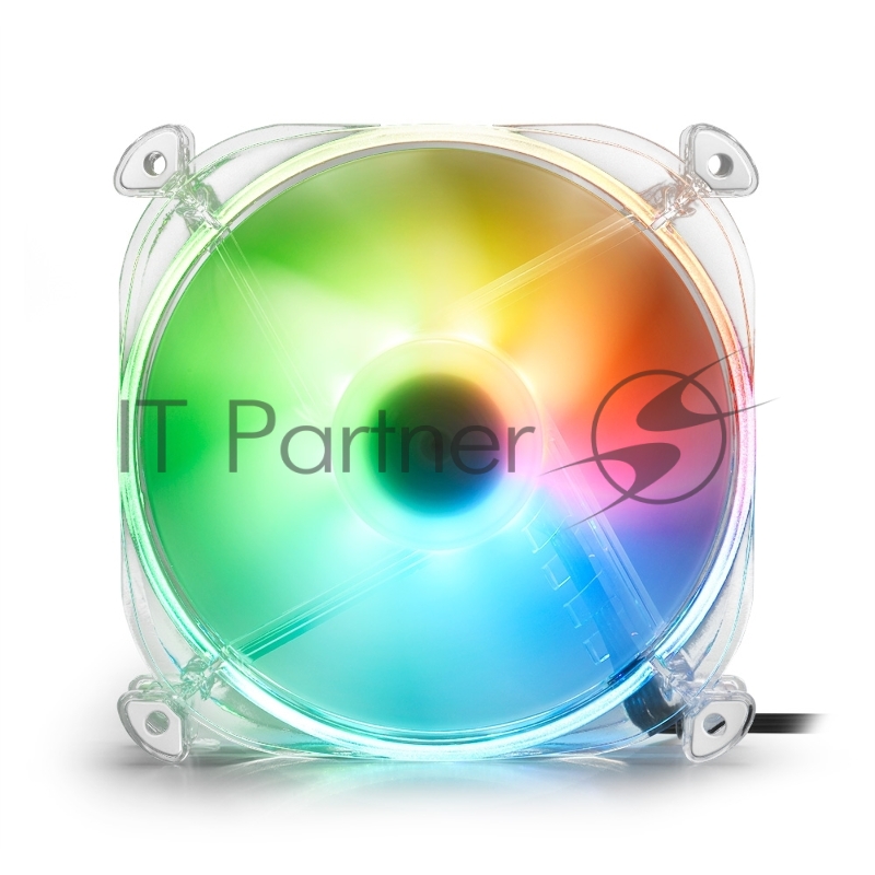 Вентилятор для компьютерного корпуса Sharkoon SHARK Disc PWM (120 мм, 9 х адресных RGB LED, 1400 об/мин, 82.35 м3/ч, 24.8 дБ)