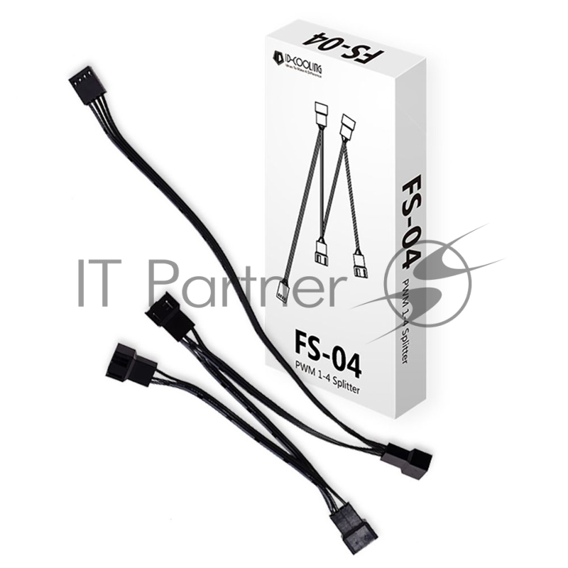 Кабель-разветвитель 1/4 ID-COOLING FS-04 (160шт/кор, 12V, PWM, 4 pin) Retail