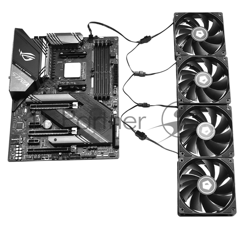 Кабель-разветвитель 1/4 ID-COOLING FS-04 (160шт/кор, 12V, PWM, 4 pin) Retail