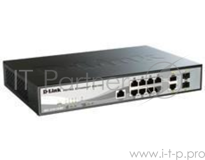 Коммутатор 1U 19 RM D-Link DES-1210-10/ME/B2A 8 портов 100Мбит/сек. + 2 порта 1Гбит/сек./SFP, управляемый