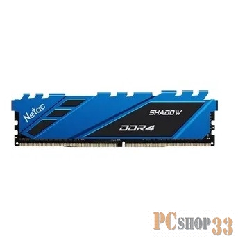 Модуль памяти DDR 4 DIMM 8Gb PC25600, 3200Mhz, Netac Shadow NTSDD4P32SP-08B C16 Blue, с радиатором