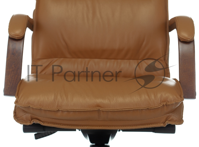 Кресло руководителя Бюрократ T-9927WALNUT горчичный кожа крестовина металл/дерево