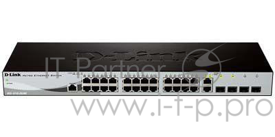 Коммутатор 1U 19 RM D-Link DES-1210-28/ME/B3B 24 порта 100Мбит/сек. + 2 порта 1Гбит/сек./SFP + 2 порта SFP, управляемый