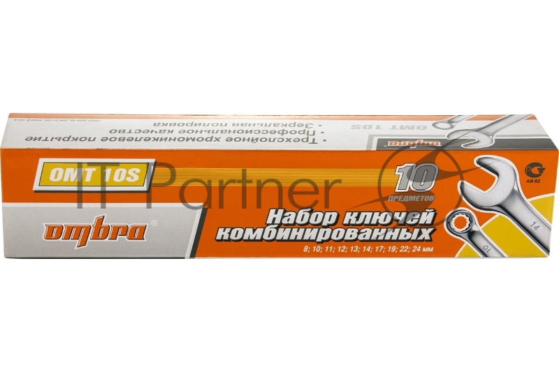 Набор ключей гаечных комбинированных Ombra OMT10S в сумке, 8-24 мм, 10 предметов