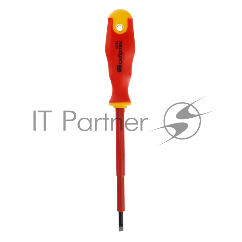 Отвертка СИБРТЕХ 12932 диэлектрическая sl4х100мм crv до 1000в двухкомпонентная рукоятка