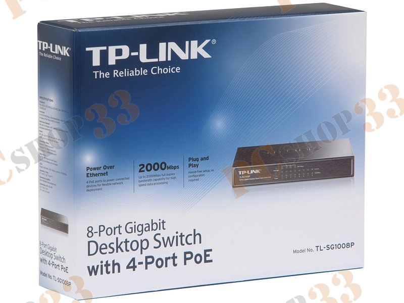 Коммутатор TP-Link TL-SG1008P 8 портов 1Гбит/сек.