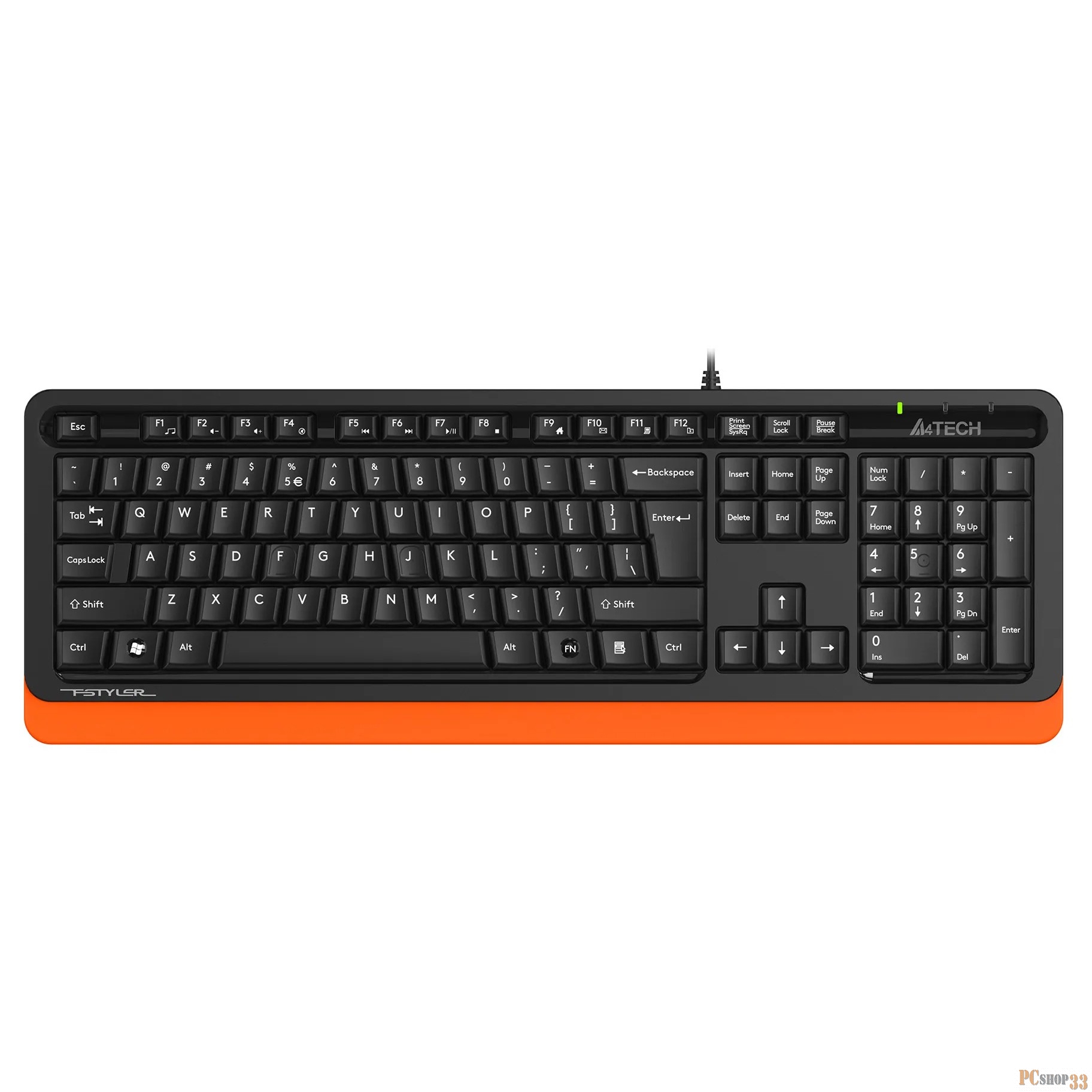 Клавиатура A4Tech Fstyler FKS10 черный/оранжевый USB