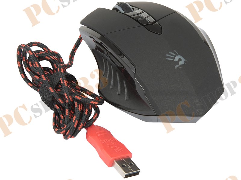 Оптическая мышь A4Tech Bloody V7M, 7кн.+скр., черный (USB)