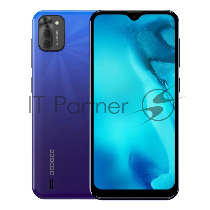 Смартфон Doogee X93 Blue, 15,5 cm (6.1) 18:9 600x1280, 1.3GHz, 4 Core, 2GB RAM, 16GB, up to 256GB flash, 8 МП+2 МП+2 МП/5Mpix, 2 Sim, 2G, 3G, BT v4.2, Wi-Fi, GPS, Micro-USB, 4350 мА·ч, Android 10, 190g, 156 ммx73,8 ммx9,8 мм